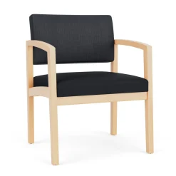New Castle Wood Oversized Guest Chair with Designer Upholstery