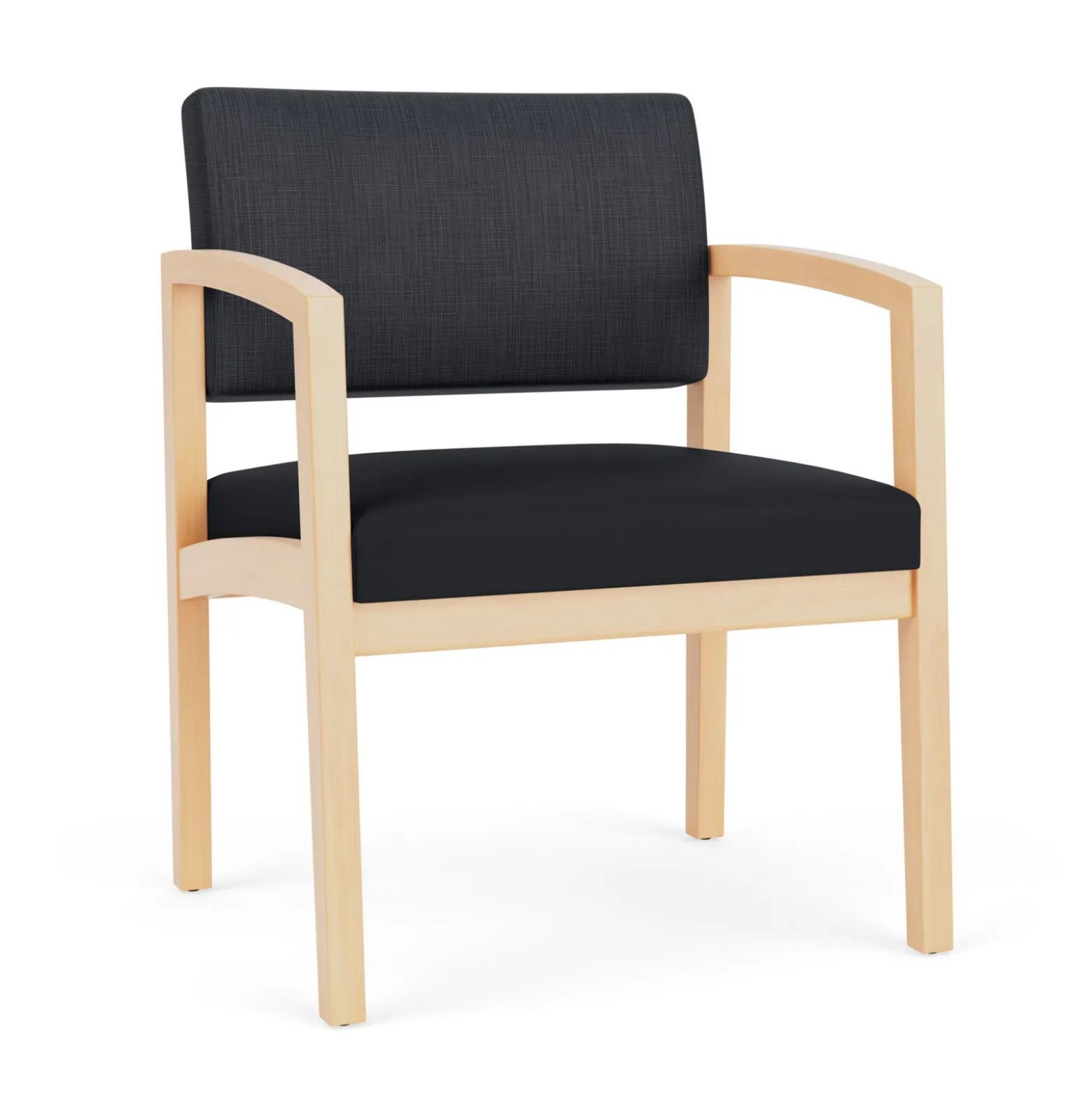 New Castle Wood Oversized Guest Chair with Designer Upholstery