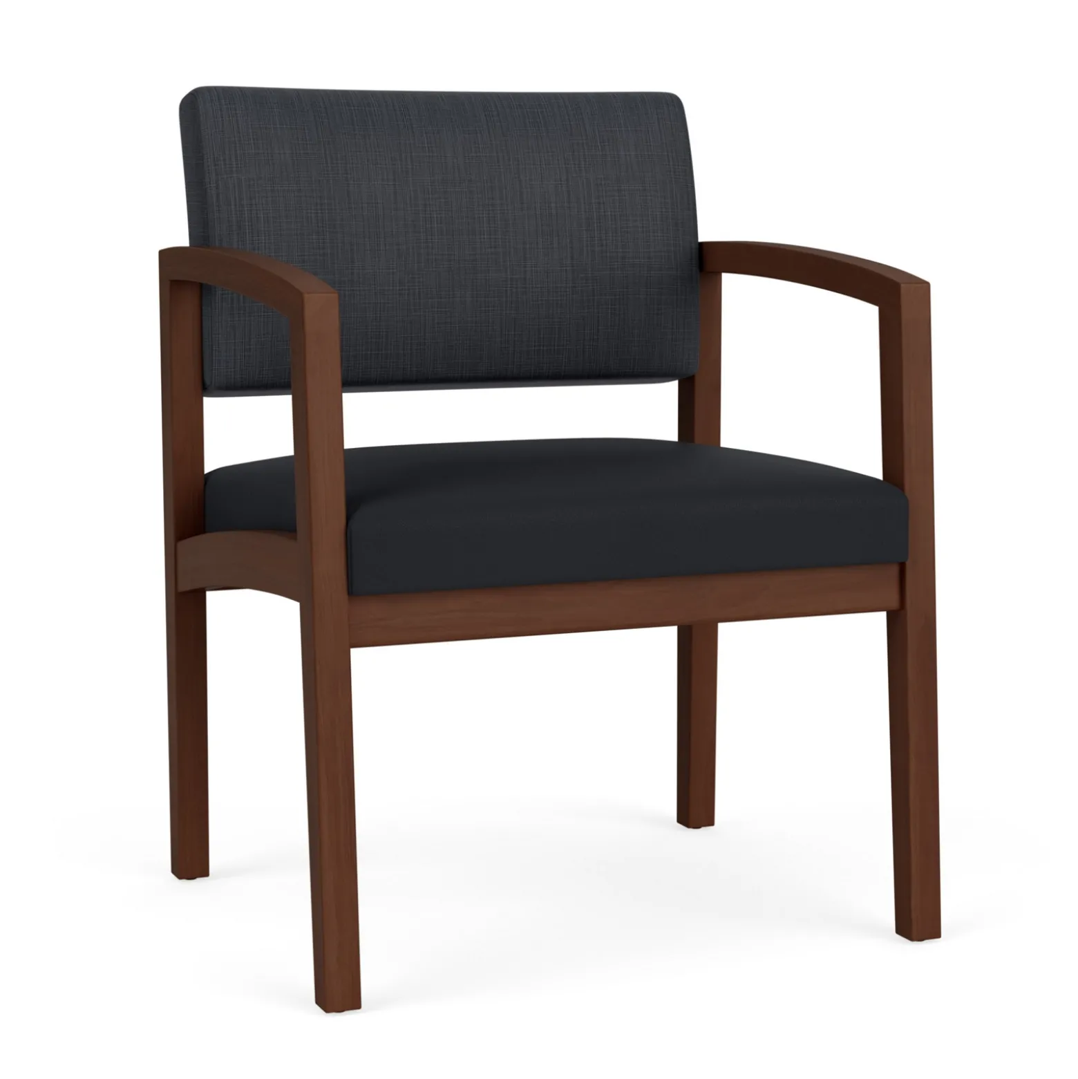 New Castle Wood Oversized Guest Chair with Designer Upholstery