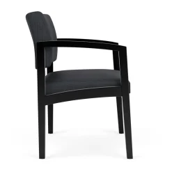 New Castle Wood Oversized Guest Chair with Designer Upholstery