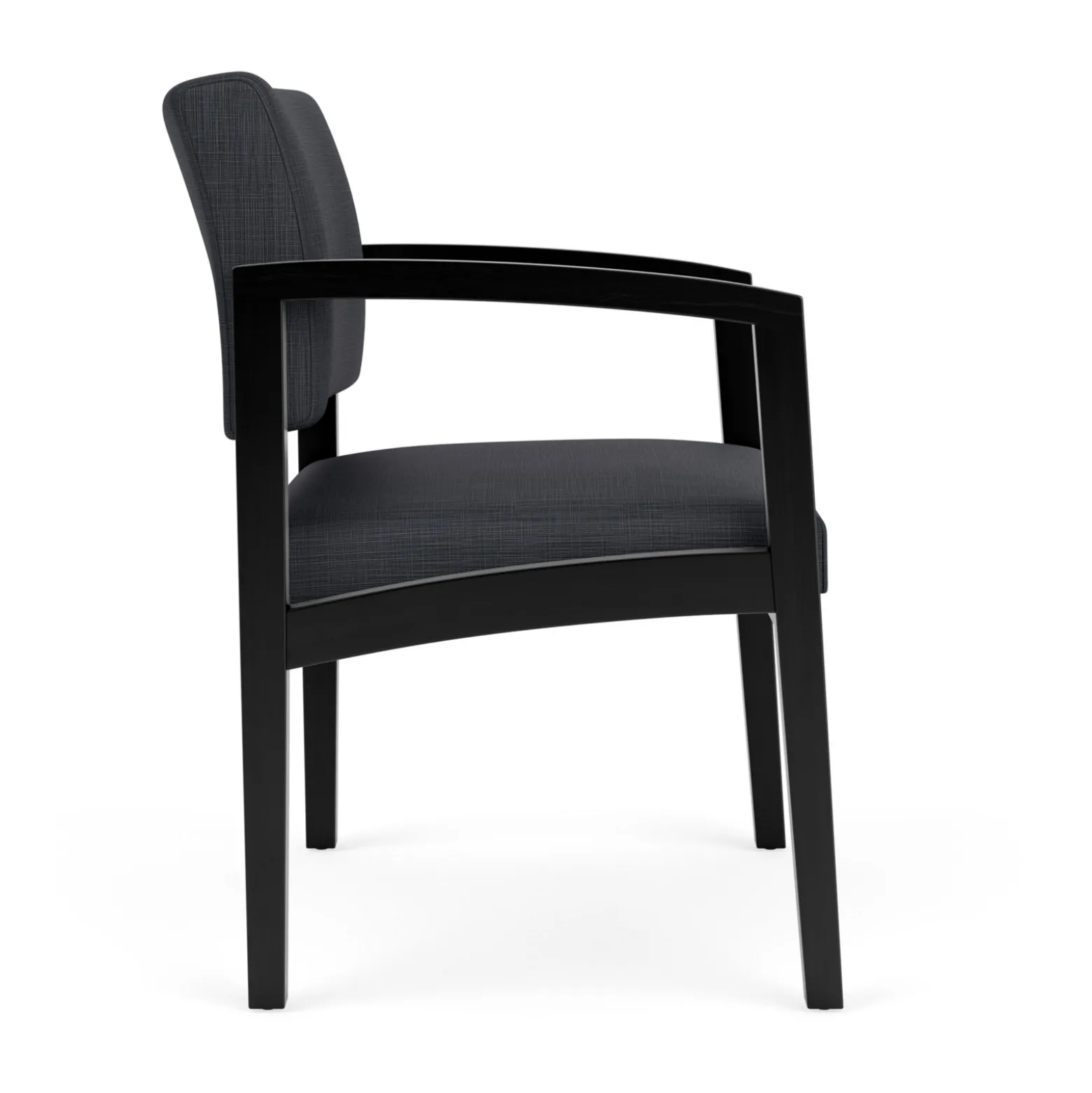 New Castle Wood Oversized Guest Chair with Designer Upholstery