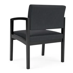 New Castle Wood Oversized Guest Chair with Designer Upholstery