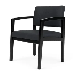 New Castle Wood Oversized Guest Chair with Designer Upholstery