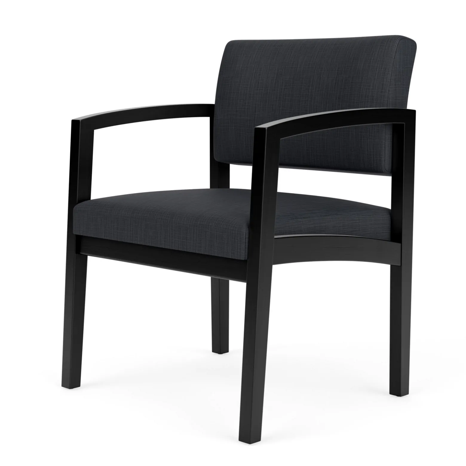 New Castle Wood Oversized Guest Chair with Designer Upholstery