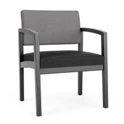New Castle Wood Oversized Guest Chair with Designer Upholstery