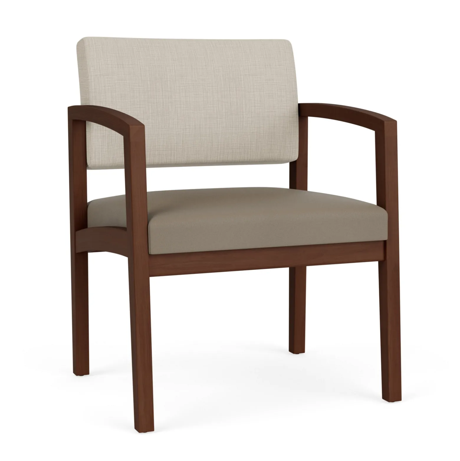 New Castle Wood Oversized Guest Chair with Designer Upholstery