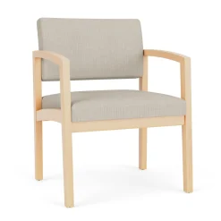 New Castle Wood Oversized Guest Chair with Designer Upholstery