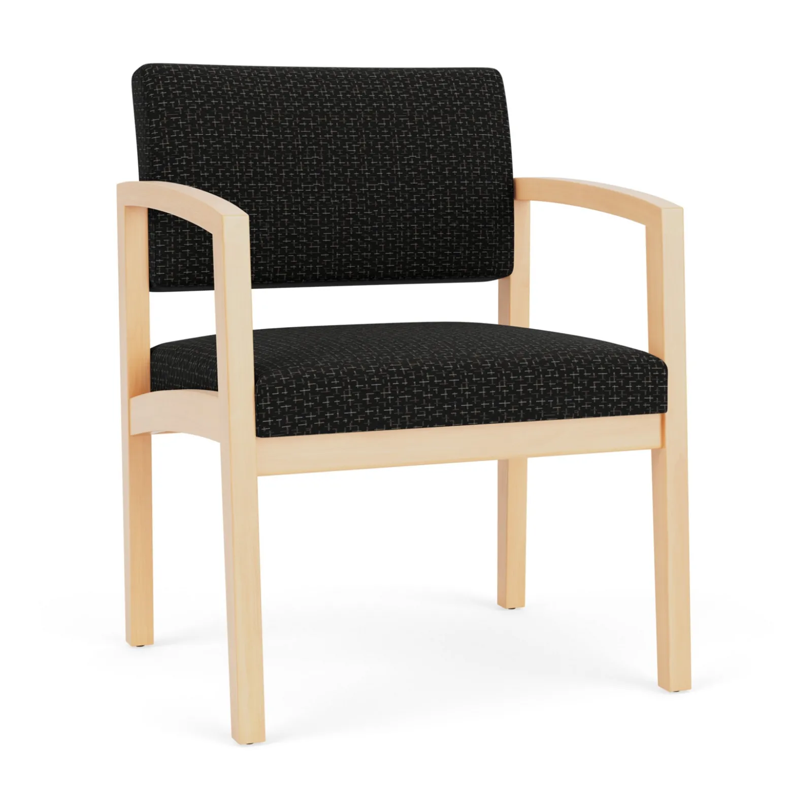 New Castle Wood Oversized Guest Chair with Designer Upholstery