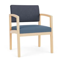 New Castle Wood Oversized Guest Chair with Designer Upholstery