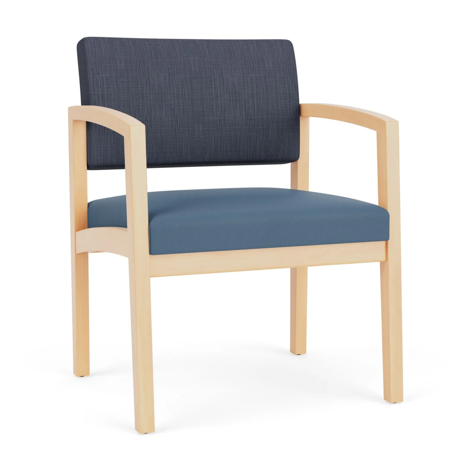 New Castle Wood Oversized Guest Chair with Designer Upholstery