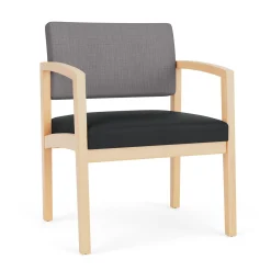 New Castle Wood Oversized Guest Chair with Designer Upholstery