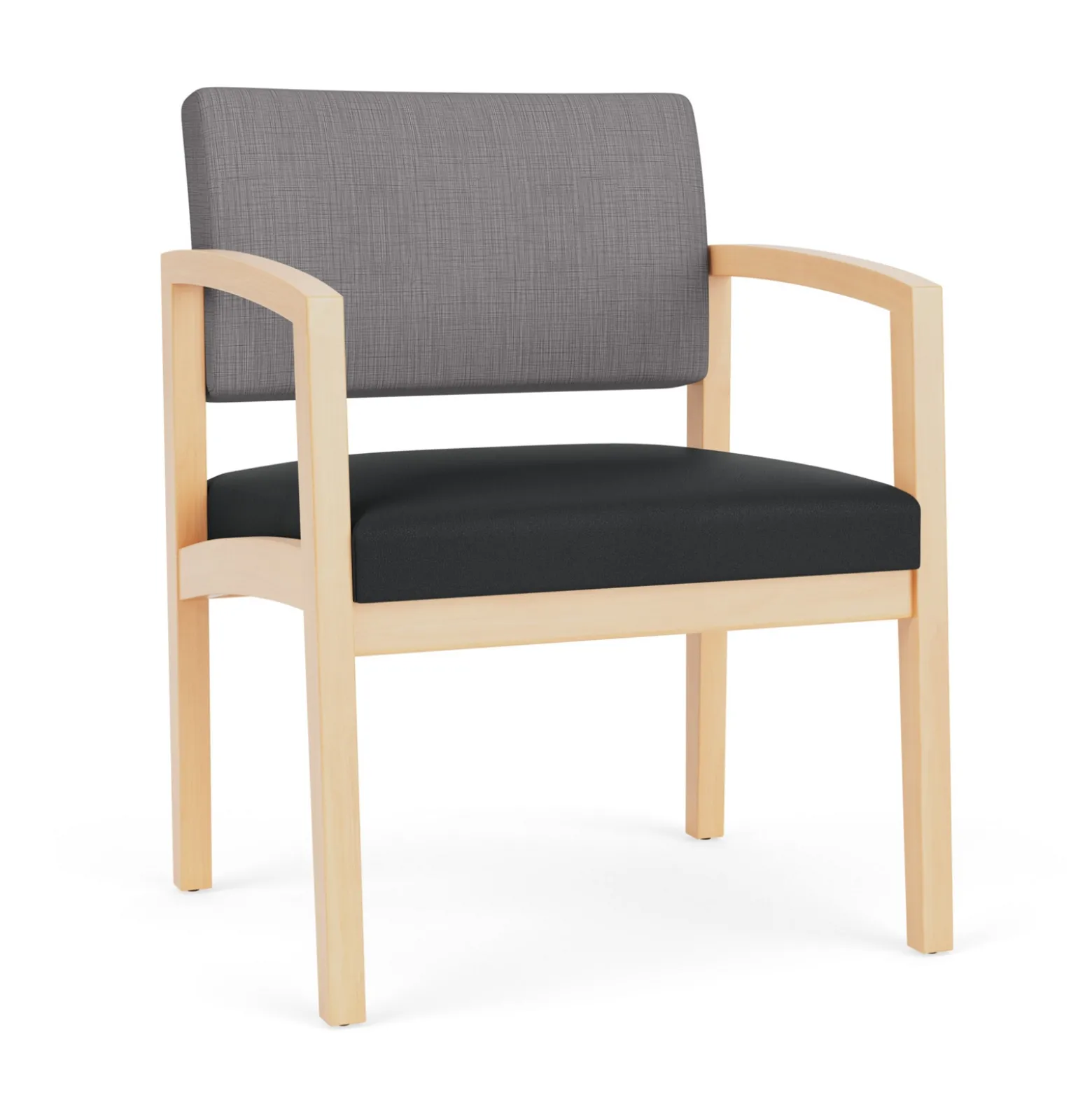 New Castle Wood Oversized Guest Chair with Designer Upholstery