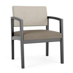 New Castle Wood Oversized Guest Chair with Designer Upholstery