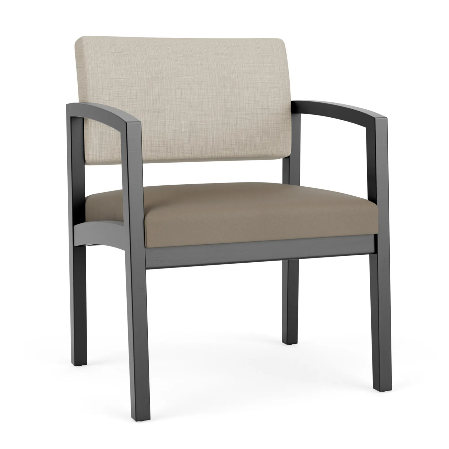 New Castle Wood Oversized Guest Chair with Designer Upholstery