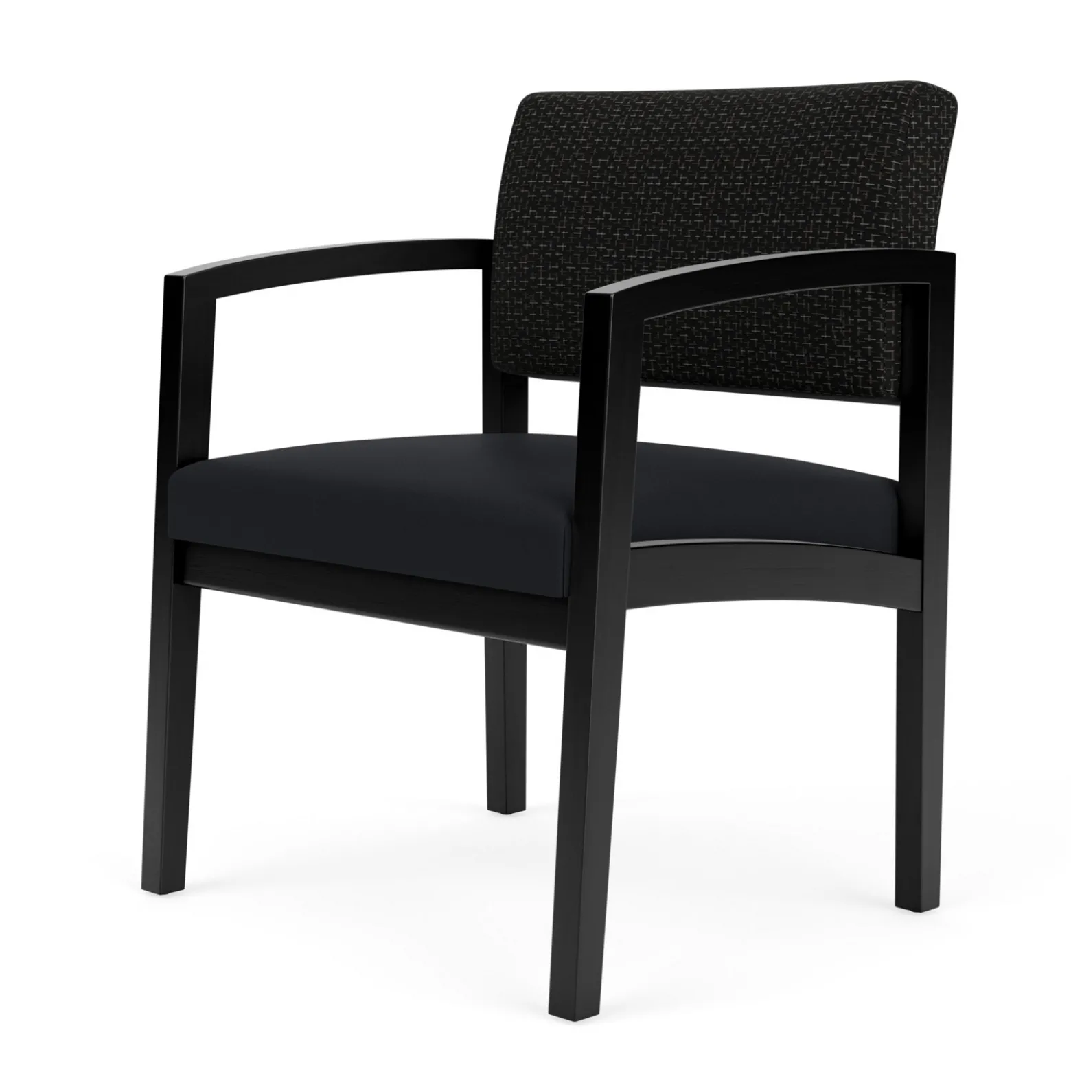 New Castle Wood Oversized Guest Chair with Designer Upholstery