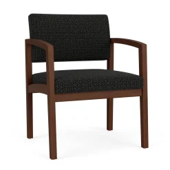 New Castle Wood Oversized Guest Chair with Designer Upholstery