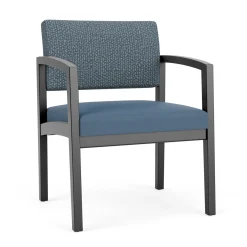 New Castle Wood Oversized Guest Chair with Designer Upholstery
