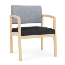 New Castle Wood Oversized Guest Chair with Designer Upholstery