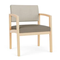 New Castle Wood Oversized Guest Chair with Designer Upholstery