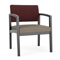 New Castle Wood Oversized Guest Chair with Designer Upholstery