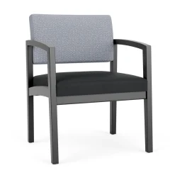 New Castle Wood Oversized Guest Chair with Designer Upholstery