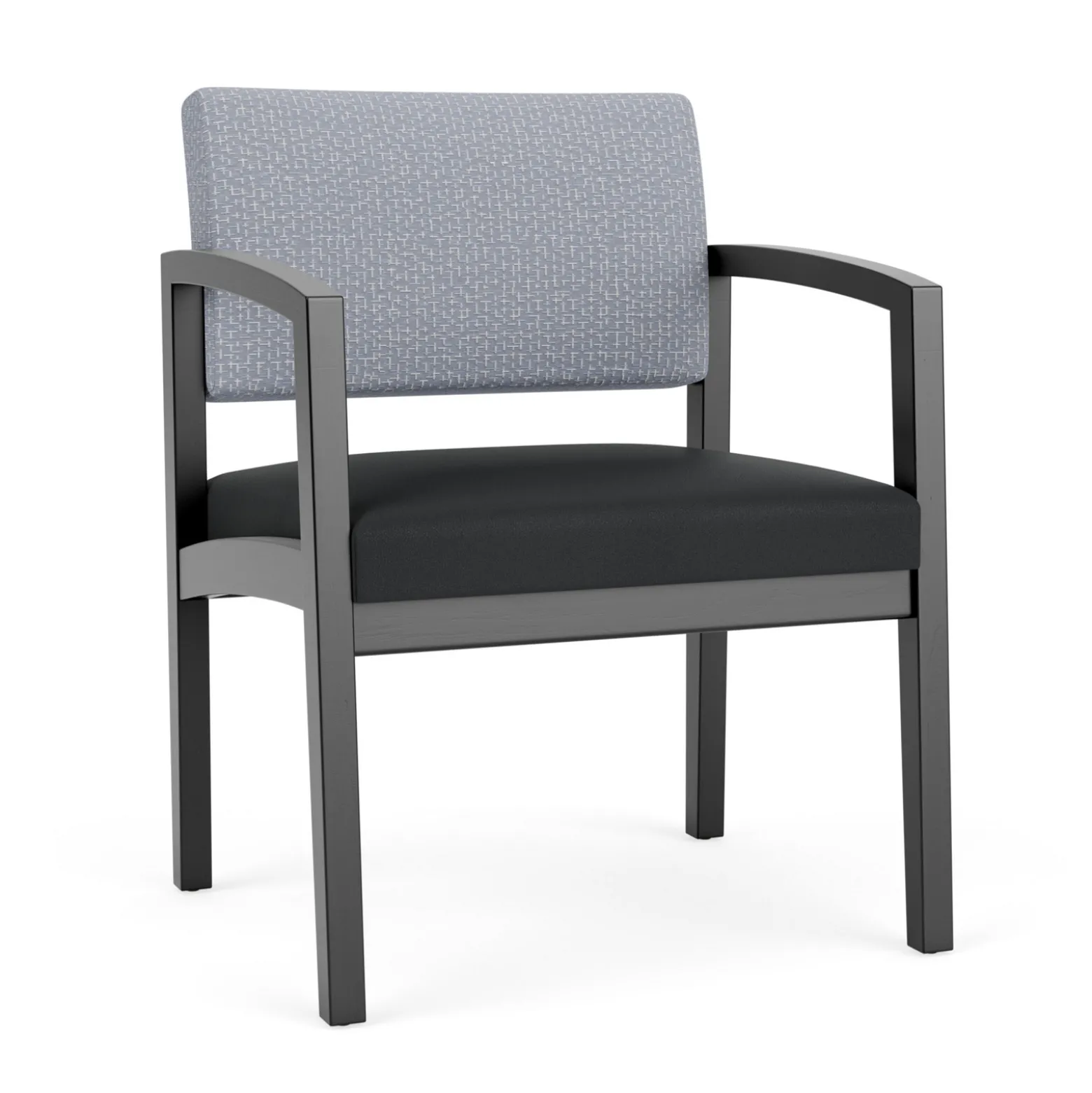 New Castle Wood Oversized Guest Chair with Designer Upholstery