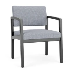 New Castle Wood Oversized Guest Chair with Designer Upholstery
