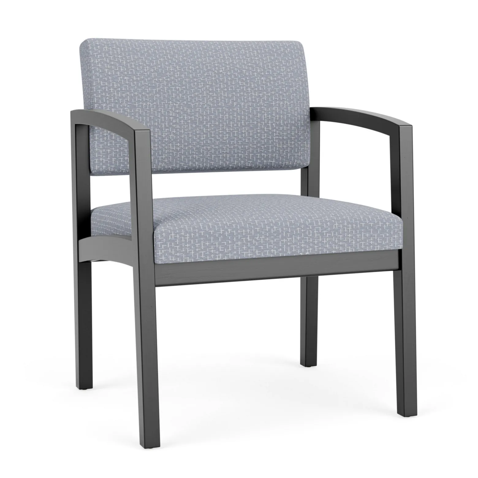 New Castle Wood Oversized Guest Chair with Designer Upholstery