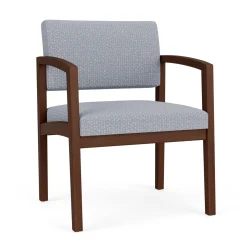 New Castle Wood Oversized Guest Chair with Designer Upholstery