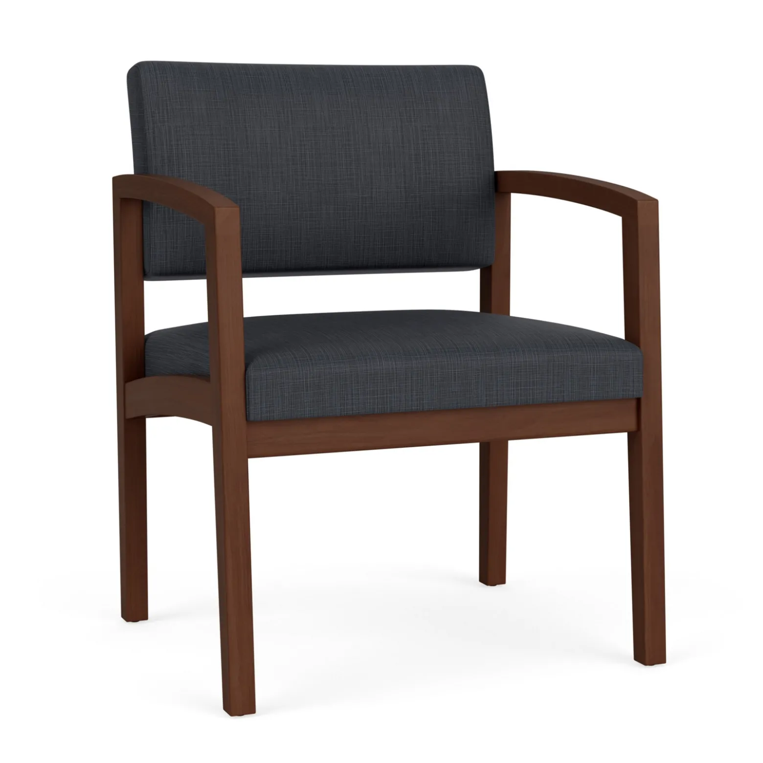 New Castle Wood Oversized Guest Chair with Designer Upholstery