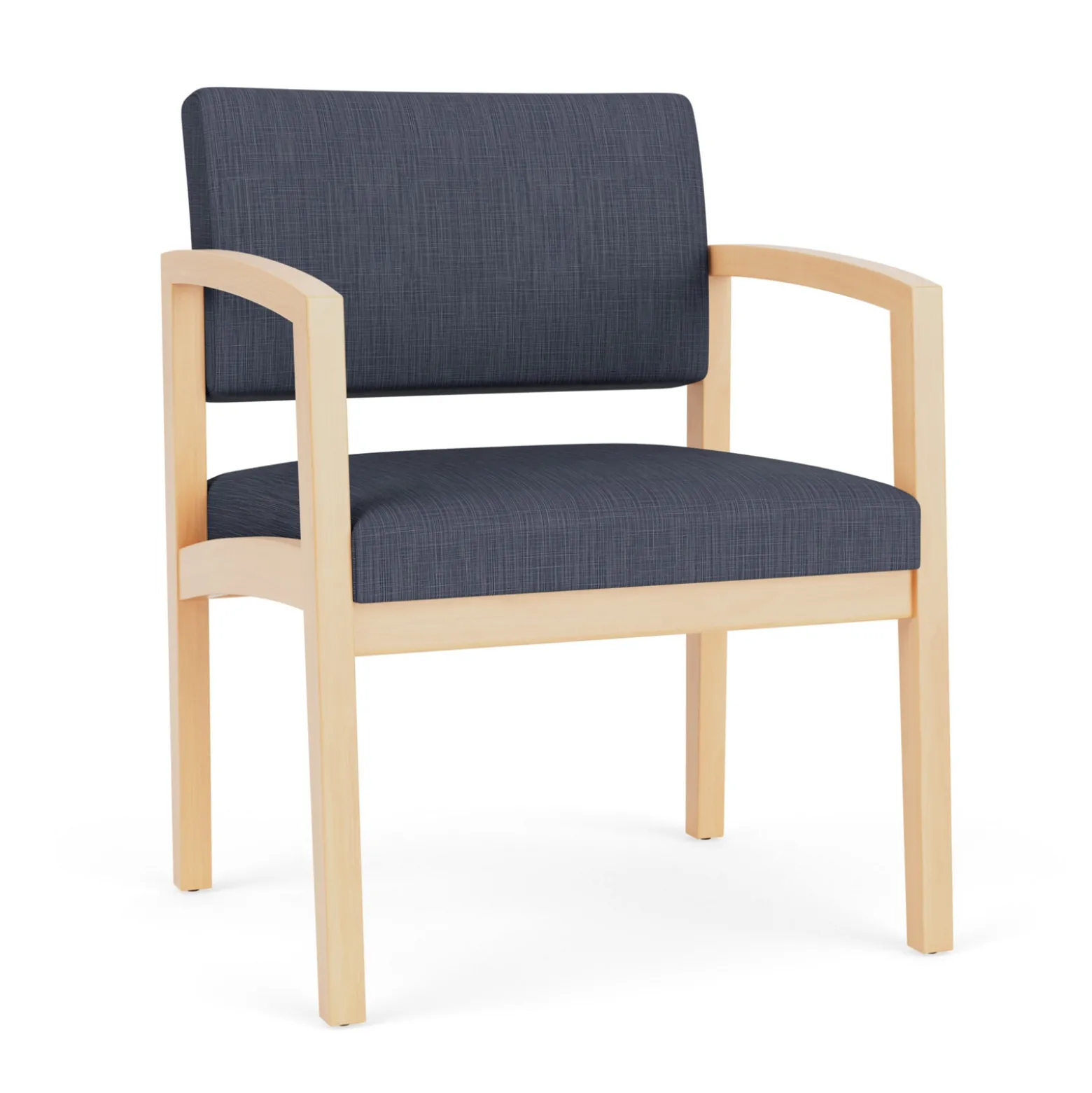 New Castle Wood Oversized Guest Chair with Designer Upholstery