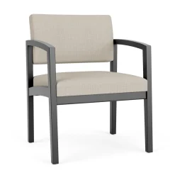 New Castle Wood Oversized Guest Chair with Designer Upholstery