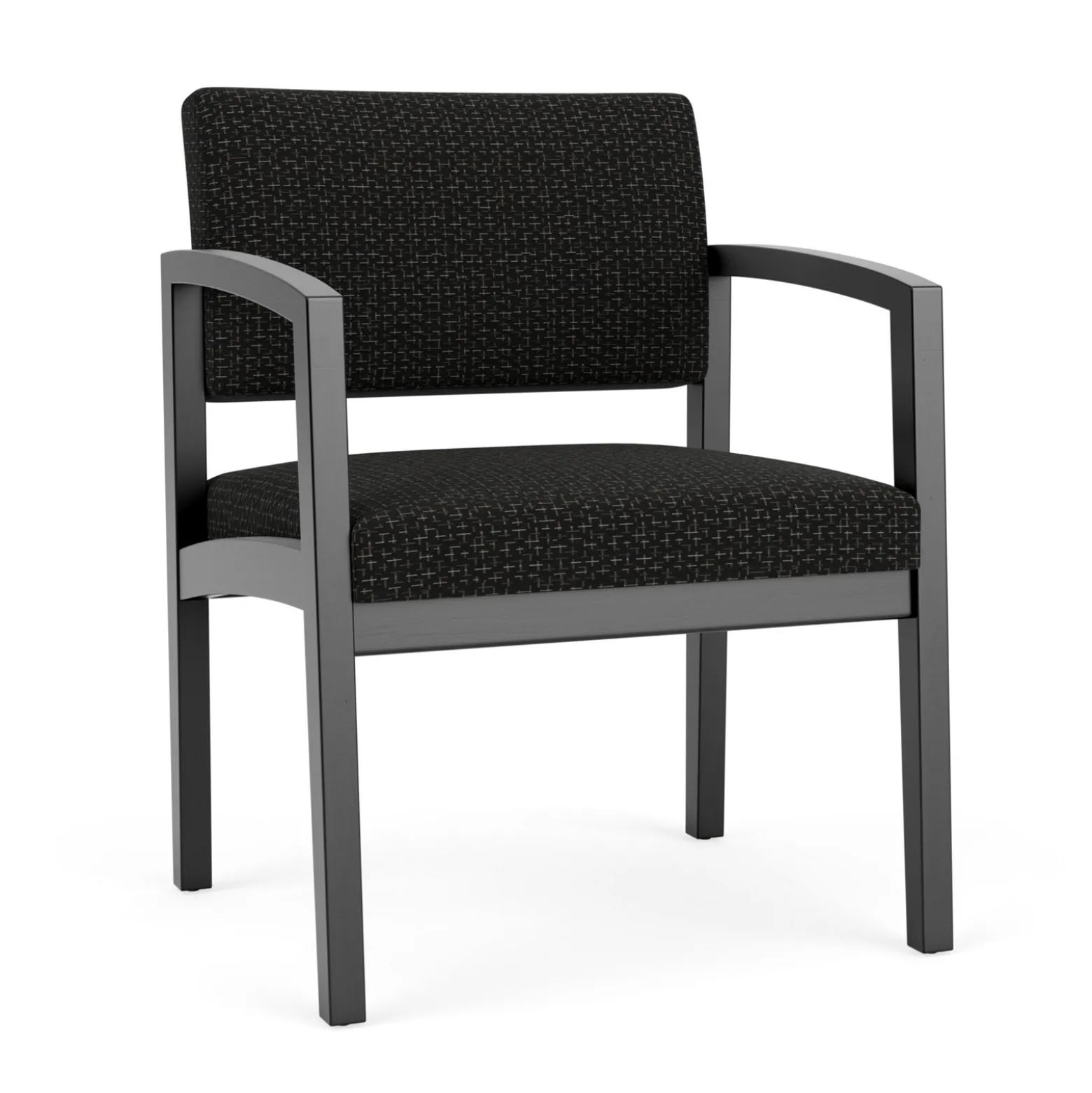 New Castle Wood Oversized Guest Chair with Designer Upholstery