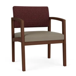New Castle Wood Oversized Guest Chair with Designer Upholstery