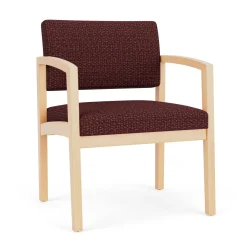 New Castle Wood Oversized Guest Chair with Designer Upholstery