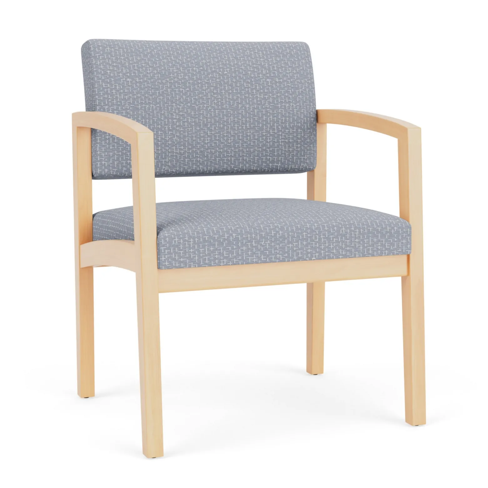 New Castle Wood Oversized Guest Chair with Designer Upholstery