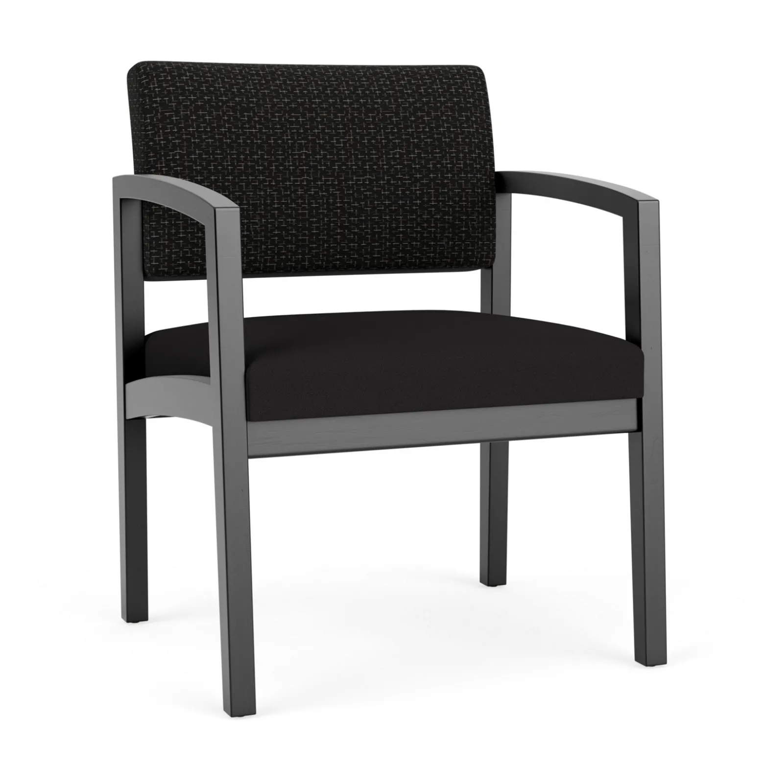 New Castle Wood Oversized Guest Chair with Designer Upholstery