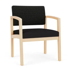 New Castle Wood Oversized Guest Chair with Designer Upholstery