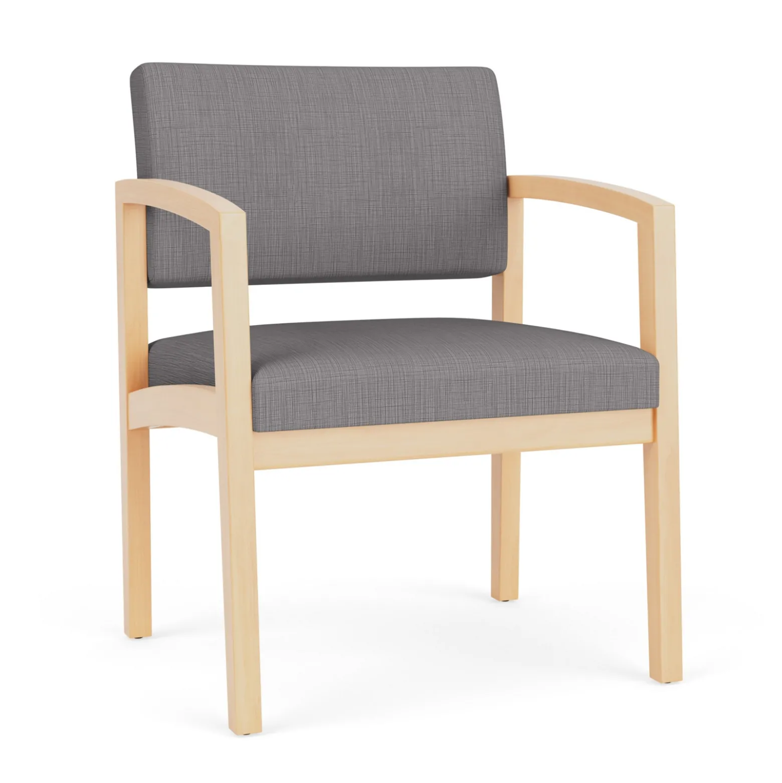 New Castle Wood Oversized Guest Chair with Designer Upholstery