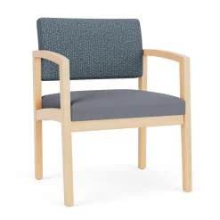 New Castle Wood Oversized Guest Chair with Designer Upholstery