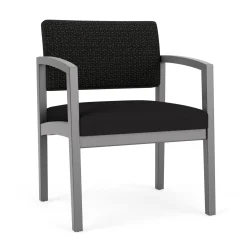 New Castle Wood Oversized Guest Chair with Designer Upholstery