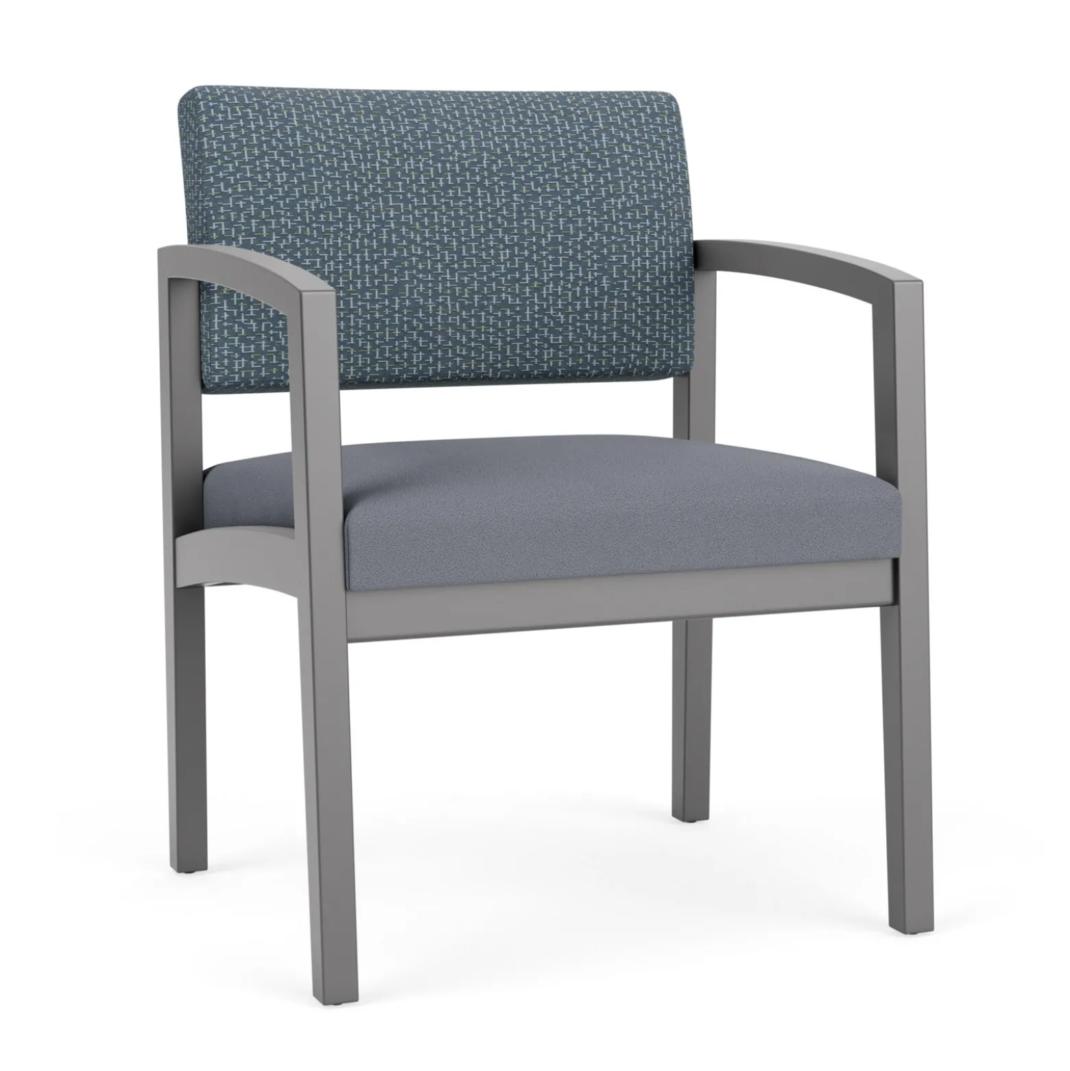 New Castle Wood Oversized Guest Chair with Designer Upholstery