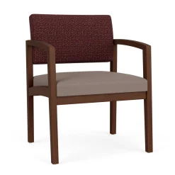 New Castle Wood Oversized Guest Chair with Designer Upholstery