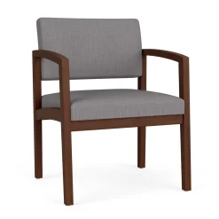 New Castle Wood Oversized Guest Chair with Designer Upholstery