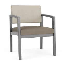 New Castle Wood Oversized Guest Chair with Designer Upholstery