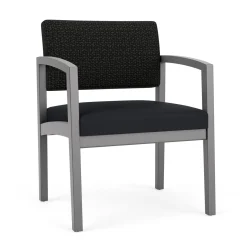 New Castle Wood Oversized Guest Chair with Designer Upholstery