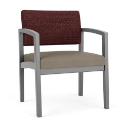 New Castle Wood Oversized Guest Chair with Designer Upholstery
