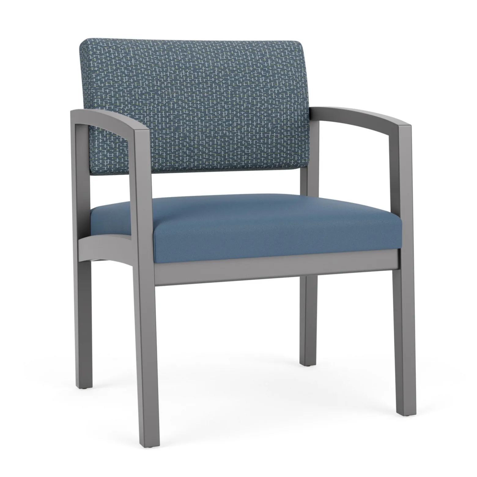 New Castle Wood Oversized Guest Chair with Designer Upholstery