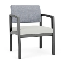 New Castle Wood Oversized Guest Chair with Designer Upholstery
