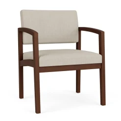 New Castle Wood Oversized Guest Chair with Designer Upholstery